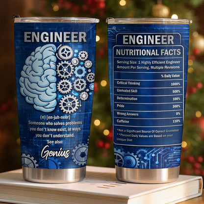 Engineer Someone Who Solves Problems Brain And Gears Design - Personalized Custom Stainless Steel Tumbler 20oz 30oz - JBS136_TB