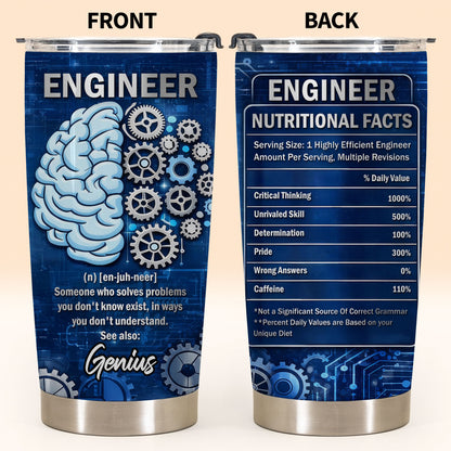 Engineer Someone Who Solves Problems Brain And Gears Design - Personalized Custom Stainless Steel Tumbler 20oz 30oz - JBS136_TB