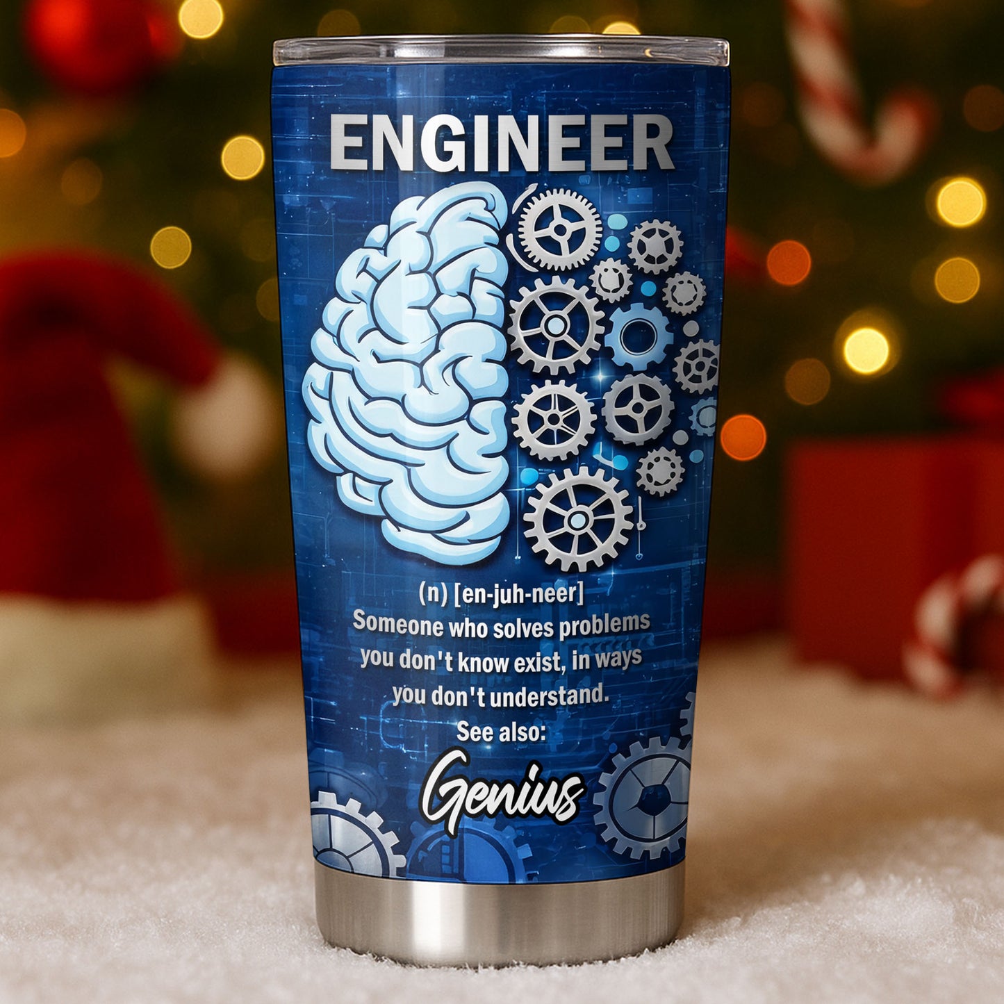 Engineer Someone Who Solves Problems Brain And Gears Design - Personalized Custom Stainless Steel Tumbler 20oz 30oz - JBS136_TB