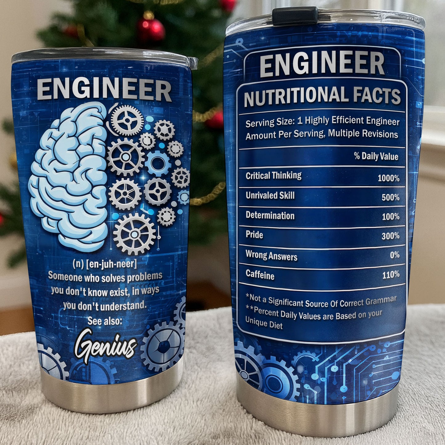 Engineer Someone Who Solves Problems Brain And Gears Design - Personalized Custom Stainless Steel Tumbler 20oz 30oz - JBS136_TB