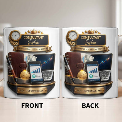 Consultant Excellence In Strategy And Growth With Professional Business Objects - Personalized Custom Coffee Mug - JBS205_MG