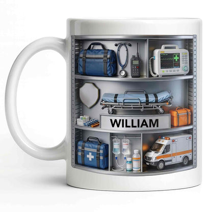 Save Lives Every Day Ambulance Driver With Medical Equipment 3D Effect - Personalized Custom Coffee Mug - JBS213_MG