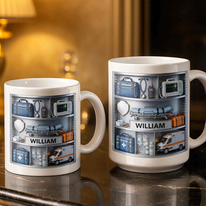Save Lives Every Day Ambulance Driver With Medical Equipment 3D Effect - Personalized Custom Coffee Mug - JBS213_MG
