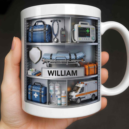 Save Lives Every Day Ambulance Driver With Medical Equipment 3D Effect - Personalized Custom Coffee Mug - JBS213_MG