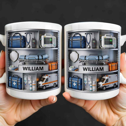 Save Lives Every Day Ambulance Driver With Medical Equipment 3D Effect - Personalized Custom Coffee Mug - JBS213_MG