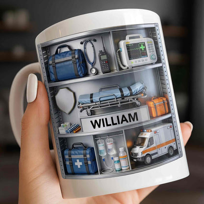 Save Lives Every Day Ambulance Driver With Medical Equipment 3D Effect - Personalized Custom Coffee Mug - JBS213_MG