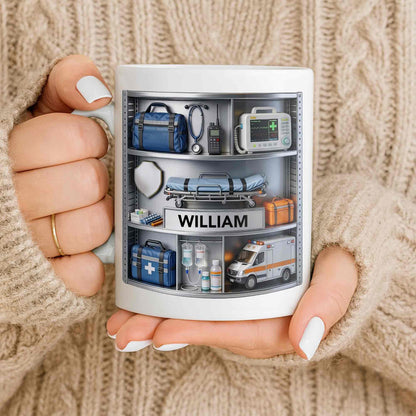 Save Lives Every Day Ambulance Driver With Medical Equipment 3D Effect - Personalized Custom Coffee Mug - JBS213_MG
