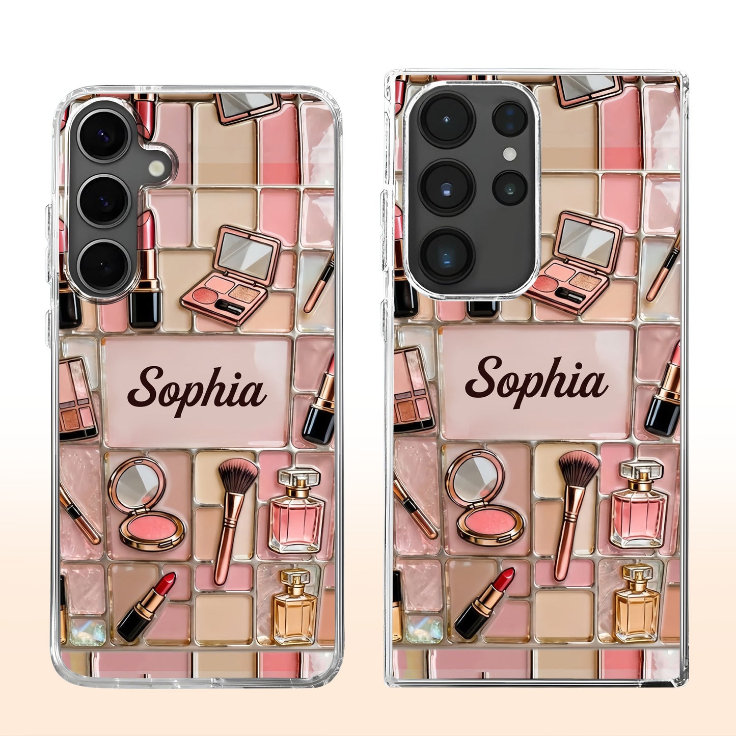 A Palette Of Beauty With Stained Glass Makeup Kit Pattern - Personalized Clear Phone Case - JBS245_PHC