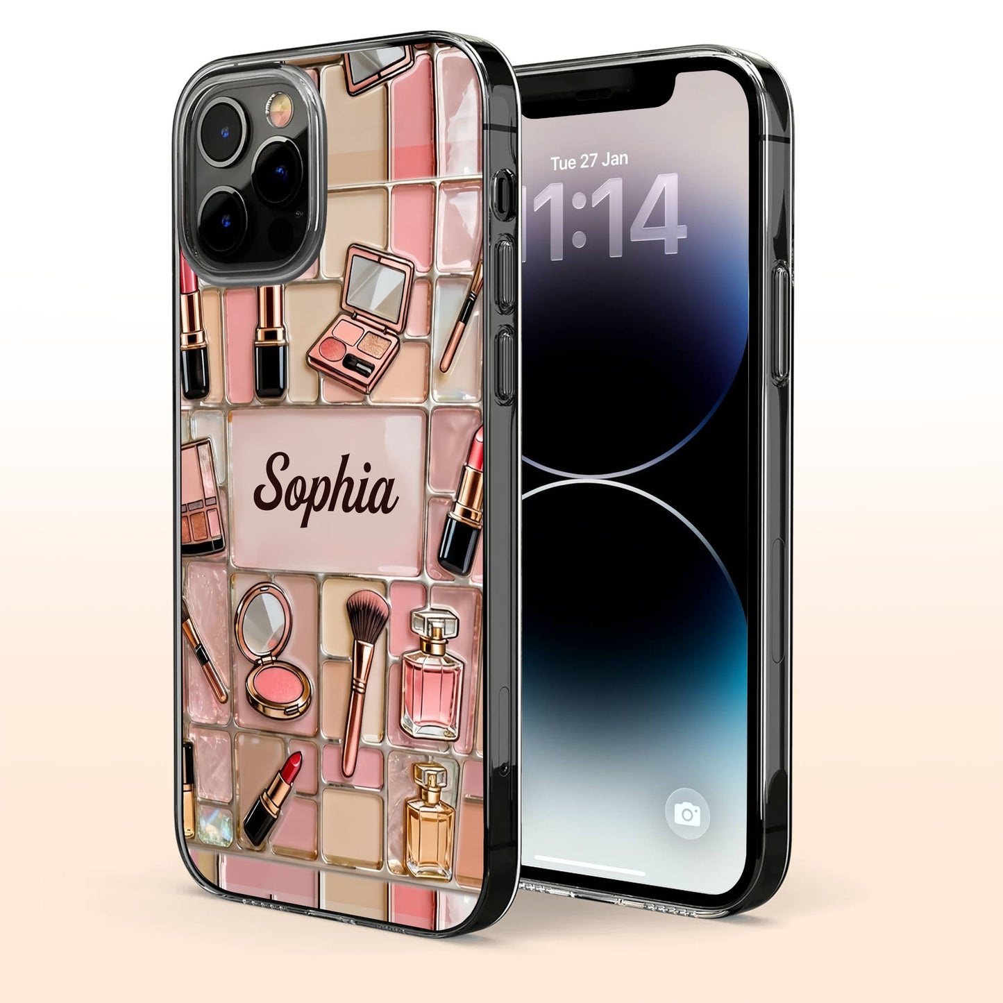 A Palette Of Beauty With Stained Glass Makeup Kit Pattern - Personalized Clear Phone Case - JBS245_PHC