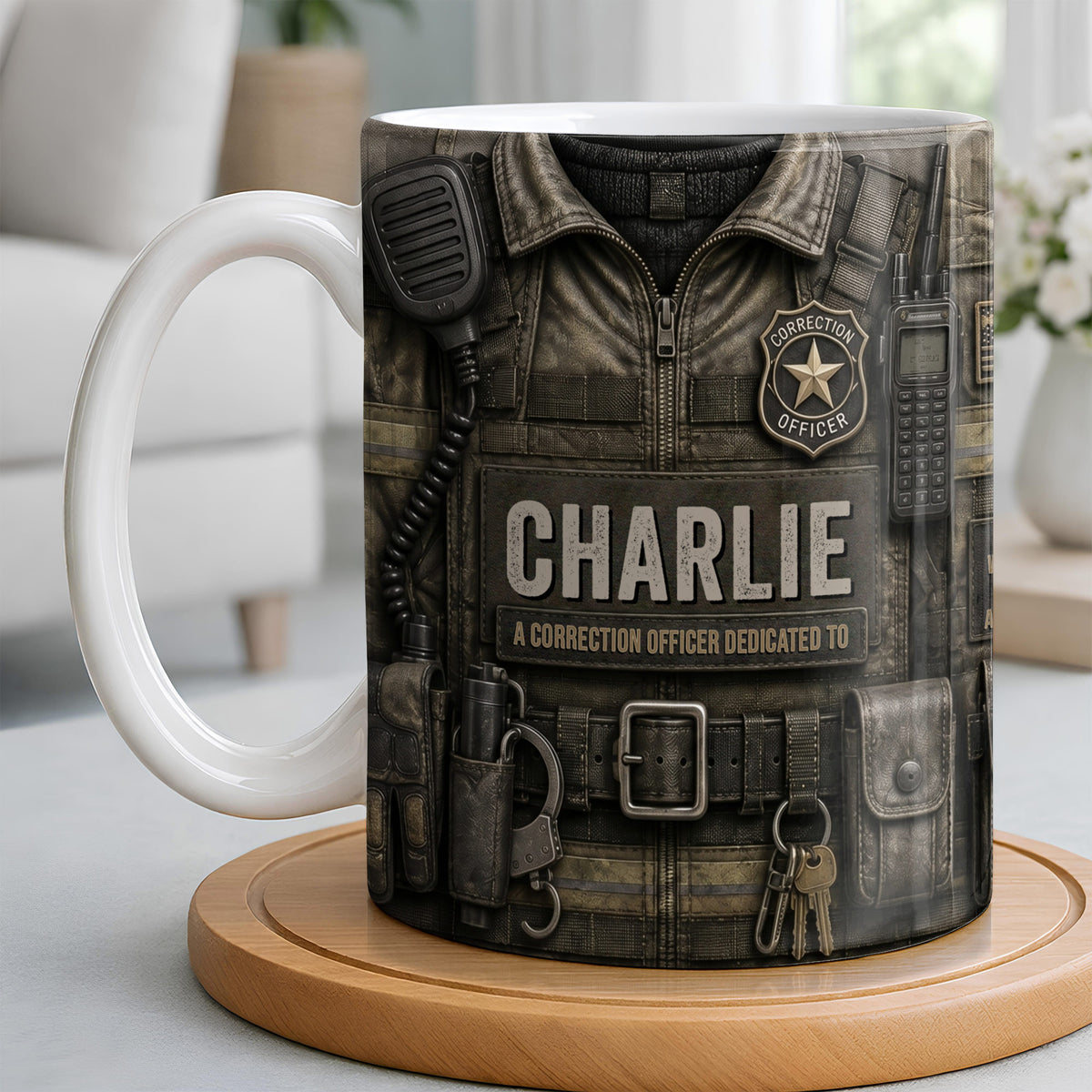 A Correction Officer Dedicated To Custom Tactical Vest Uniform - Personalized Custom Coffee Mug - JBS315_MG