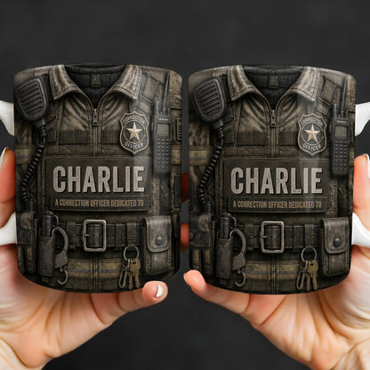 A Correction Officer Dedicated To Custom Tactical Vest Uniform - Personalized Custom Coffee Mug - JBS315_MG