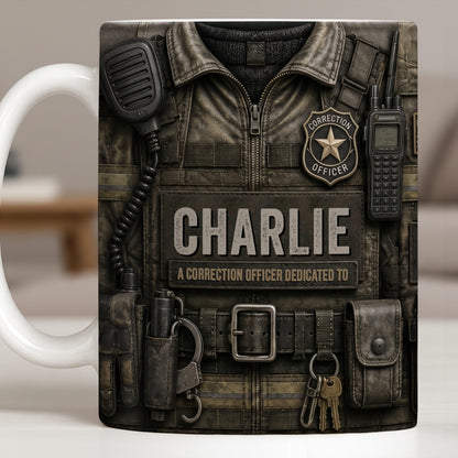 A Correction Officer Dedicated To Custom Tactical Vest Uniform - Personalized Custom Coffee Mug - JBS315_MG