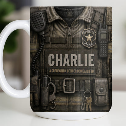 A Correction Officer Dedicated To Custom Tactical Vest Uniform - Personalized Custom Coffee Mug - JBS315_MG
