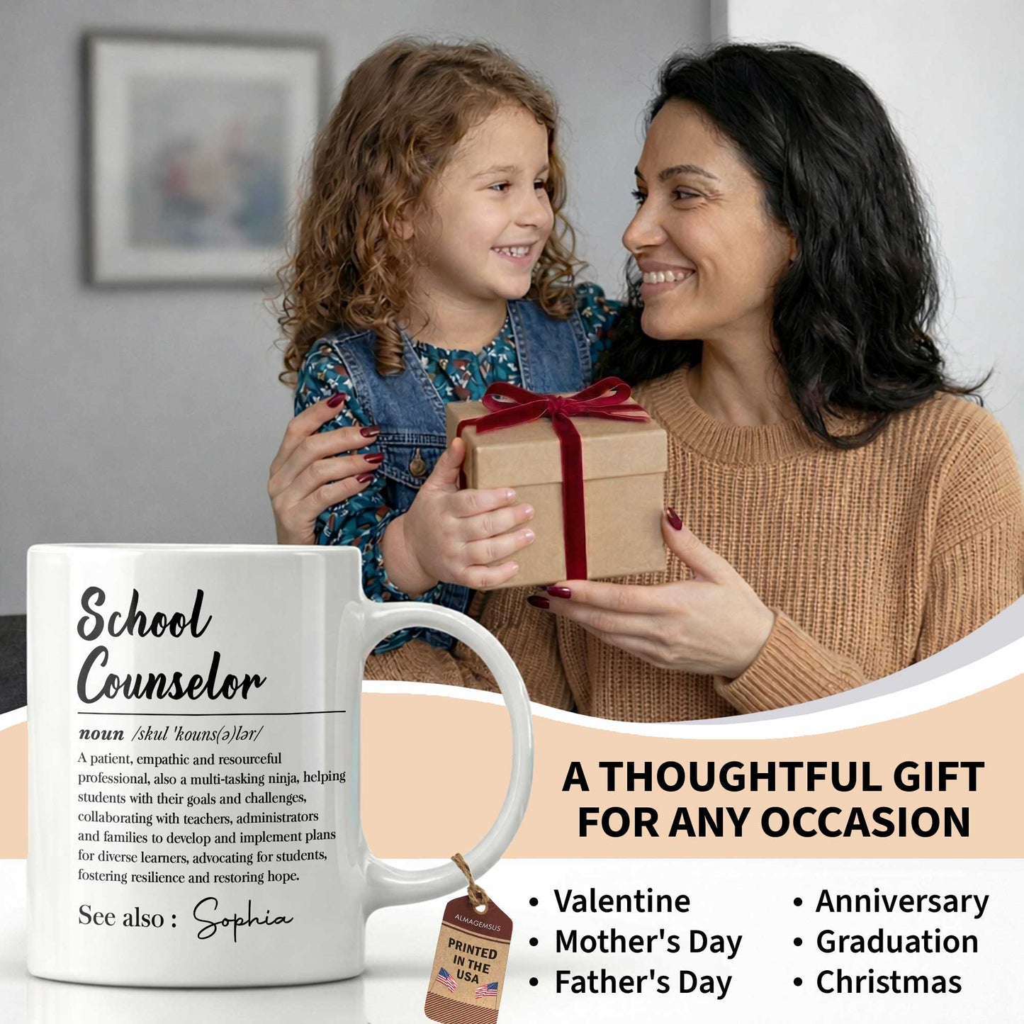 School Counselor Definition Multi-Tasking Ninja Professional Gift - Personalized Custom Coffee Mug - JBS321_MG
