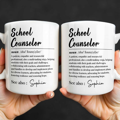 School Counselor Definition Multi-Tasking Ninja Professional Gift - Personalized Custom Coffee Mug - JBS321_MG