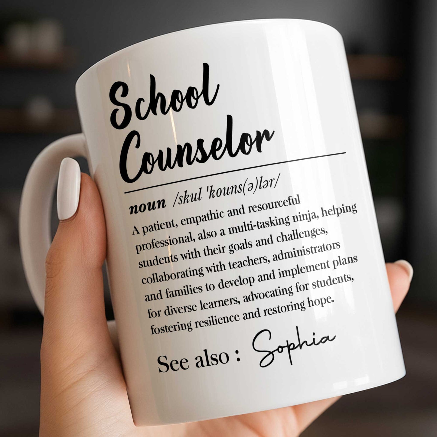 School Counselor Definition Multi-Tasking Ninja Professional Gift - Personalized Custom Coffee Mug - JBS321_MG