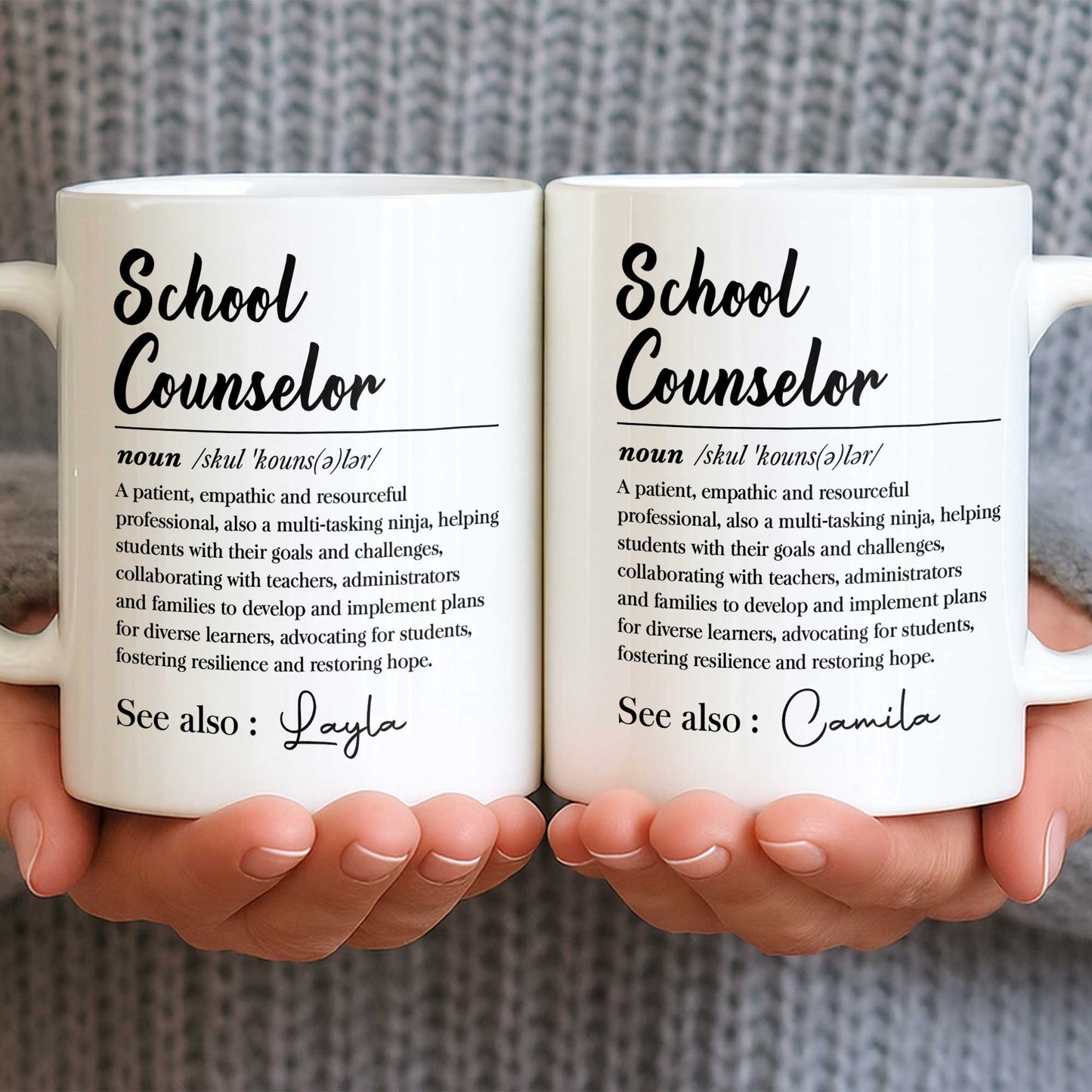 School Counselor Definition Multi-Tasking Ninja Professional Gift - Personalized Custom Coffee Mug - JBS321_MG