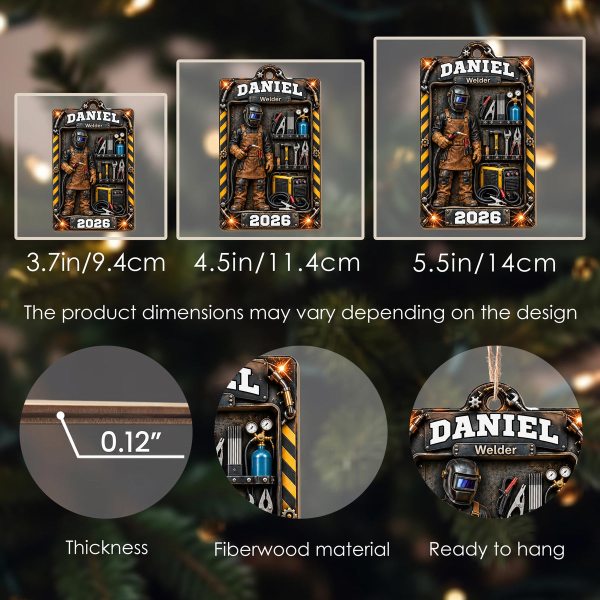 Welder Custom Name With Tools And Welding Mask In Toolbox - Personalized Custom Wood Ornament, Custom Shaped - JBS460_WDO