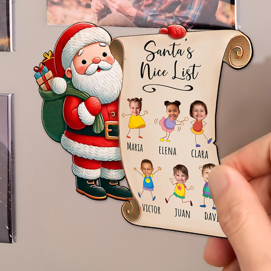 Santa's Nice List Customizable Fridge Magnet - Personalized Custom Fridge Magnet - KID004_MAGN