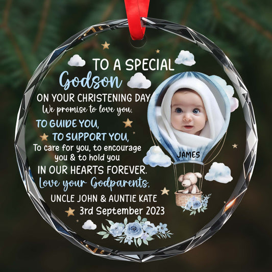 Special Godson Christening Day Balloon And Flowers Quote