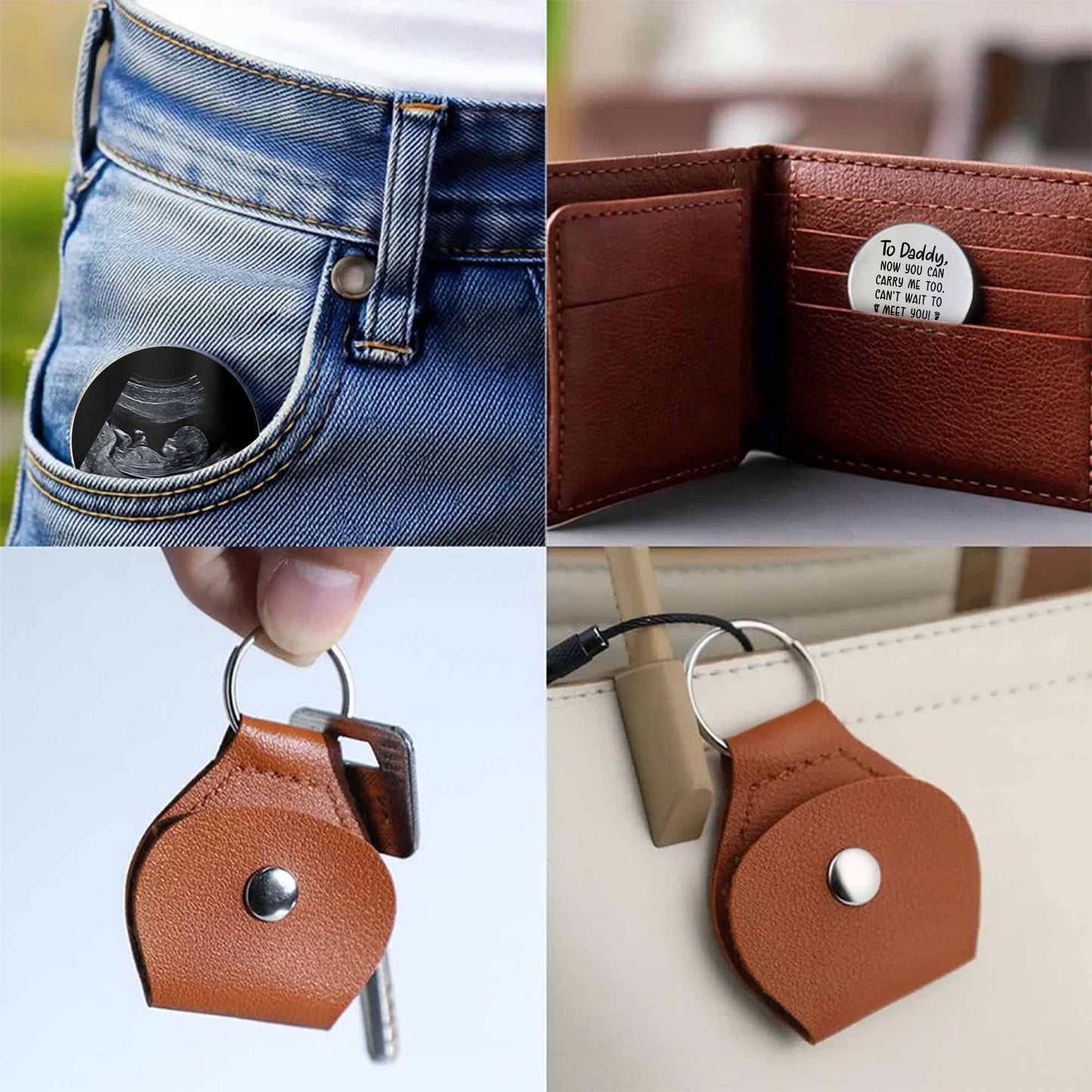To Daddy Now You Can Carry Me Too Ultrasound Image Keychain