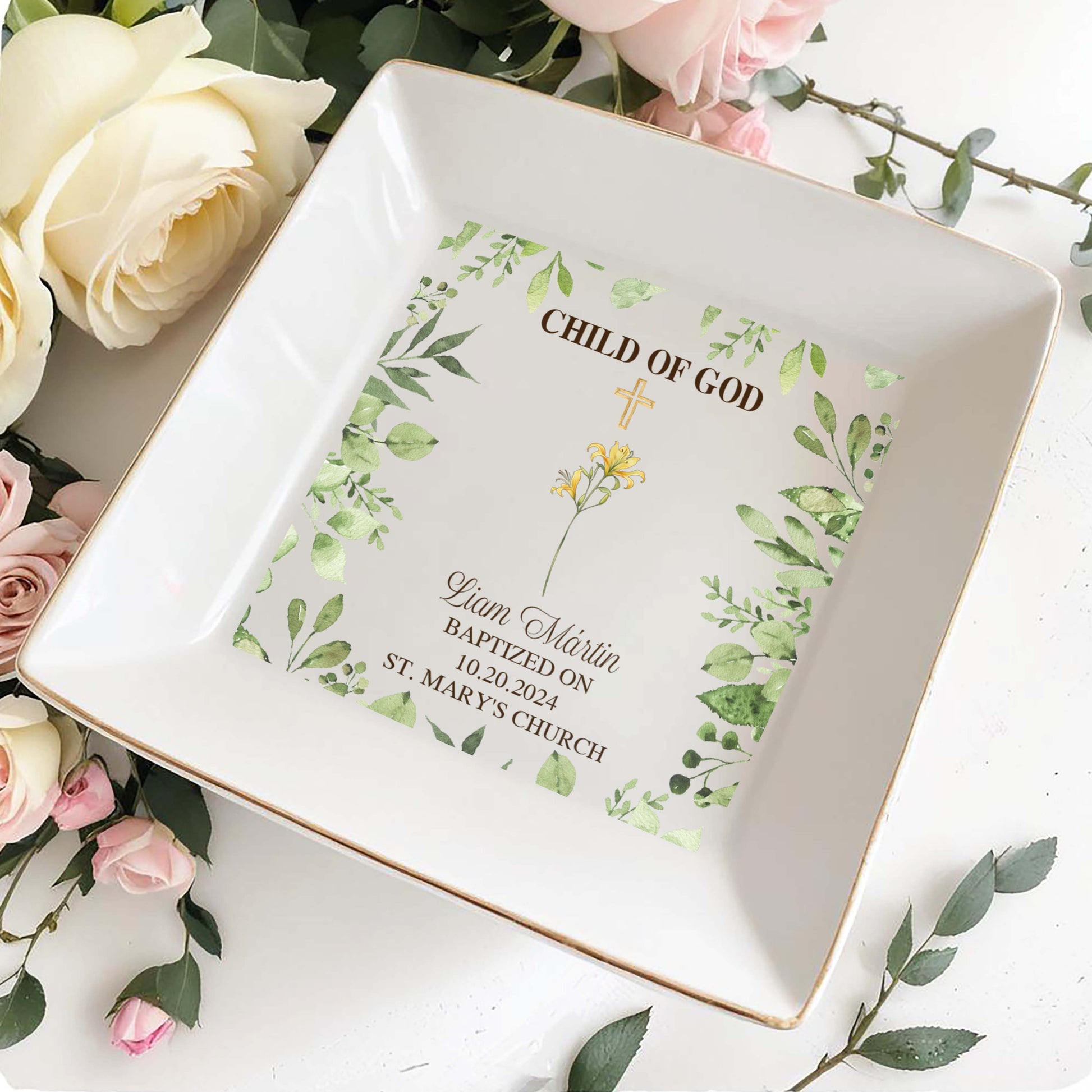Child Of God Baptism Decorative Jewelry Dish