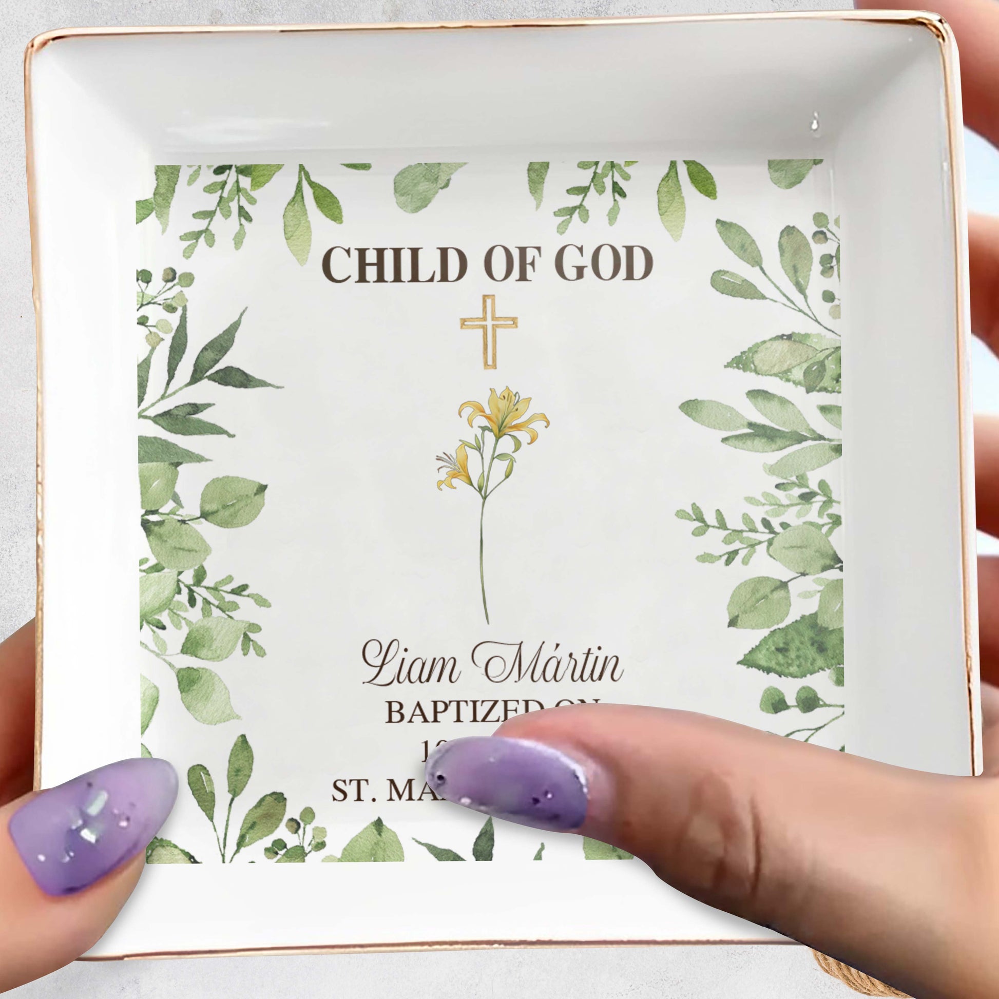Child Of God Baptism Decorative Jewelry Dish