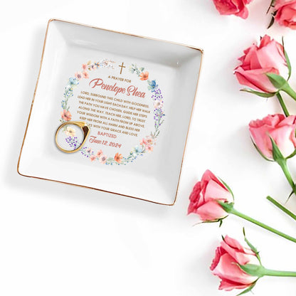 Grace And Love Blessing Cross And Flowers Design