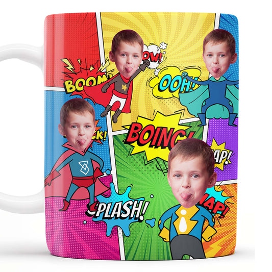 Superhero Adventures Await Capture Fun Moments Mug - Personalized Custom Coffee Mug - KID019_MG