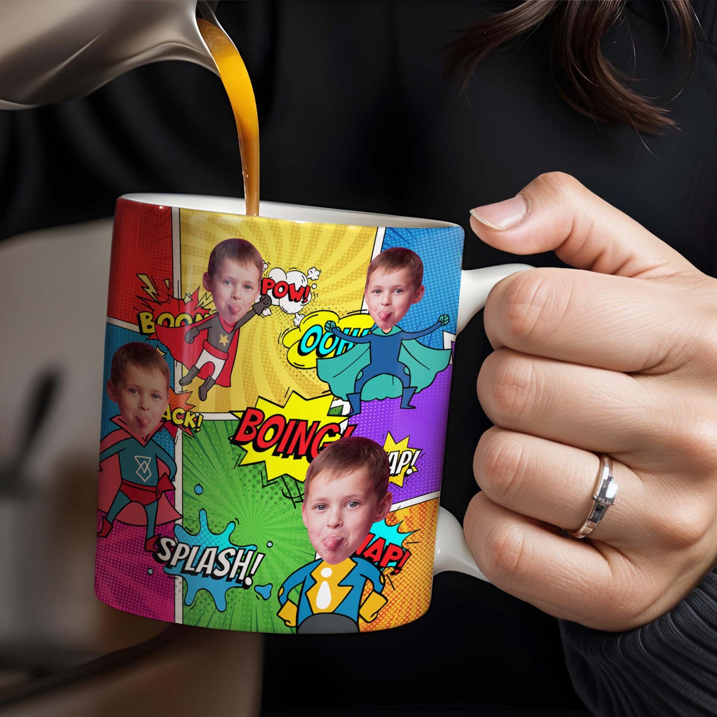 Superhero Adventures Await Capture Fun Moments Mug - Personalized Custom Coffee Mug - KID019_MG