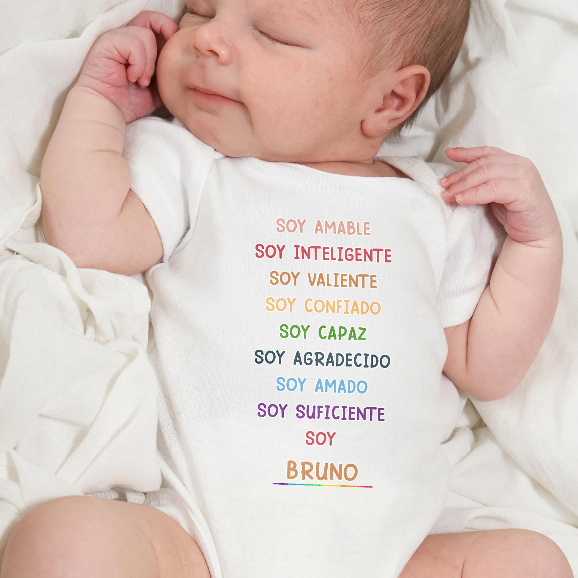 Soy Amable, Soy Inteligente, Soy Valiente, Custom Baby Onesie