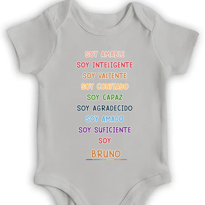 Soy Amable, Soy Inteligente, Soy Valiente, Custom Baby Onesie