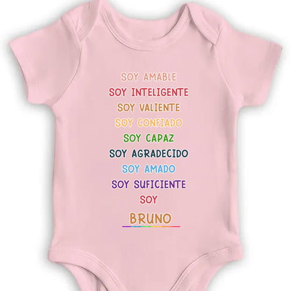 Soy Amable, Soy Inteligente, Soy Valiente, Custom Baby Onesie