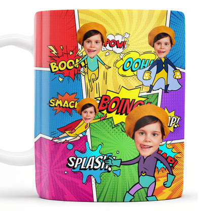 Unleash Your Inner Hero With Vibrant Comic Book Explosions - Personalized Custom Coffee Mug - KID020_MG