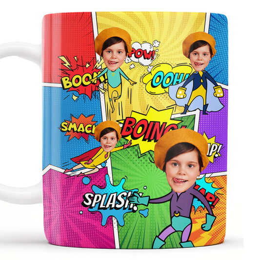 Unleash Your Inner Hero With Vibrant Comic Book Explosions - Personalized Custom Coffee Mug - KID020_MG