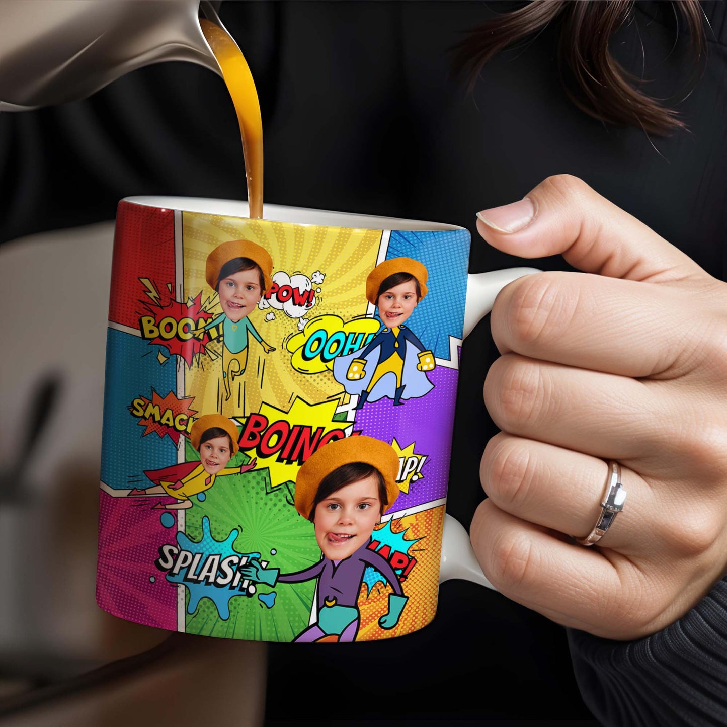 Unleash Your Inner Hero With Vibrant Comic Book Explosions - Personalized Custom Coffee Mug - KID020_MG