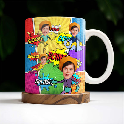 Unleash Your Inner Hero With Vibrant Comic Book Explosions - Personalized Custom Coffee Mug - KID020_MG