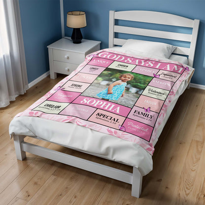 God Says I Am Unique, Chosen, Capable And More Inspiring Blanket