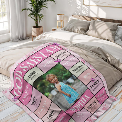God Says I Am Unique, Chosen, Capable And More Inspiring Blanket