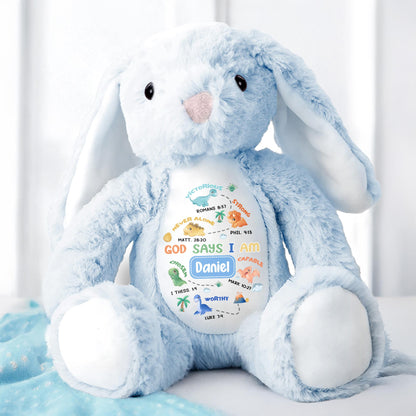 God Says I Am Victorious, Strong, Capable, Personalized Bunny