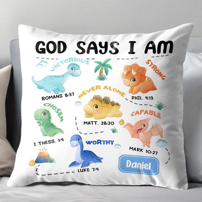 God Says I Am Victorious, Chosen, Worthy, Dinosaurs and Palm Trees