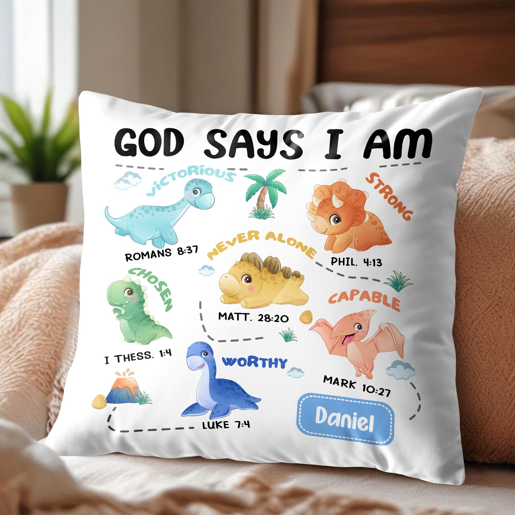 God Says I Am Victorious, Chosen, Worthy, Dinosaurs and Palm Trees