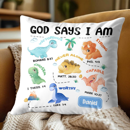God Says I Am Victorious, Chosen, Worthy, Dinosaurs and Palm Trees