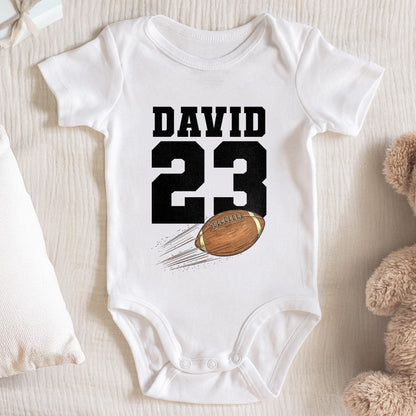 Customizable Baby Onesie With Football Design