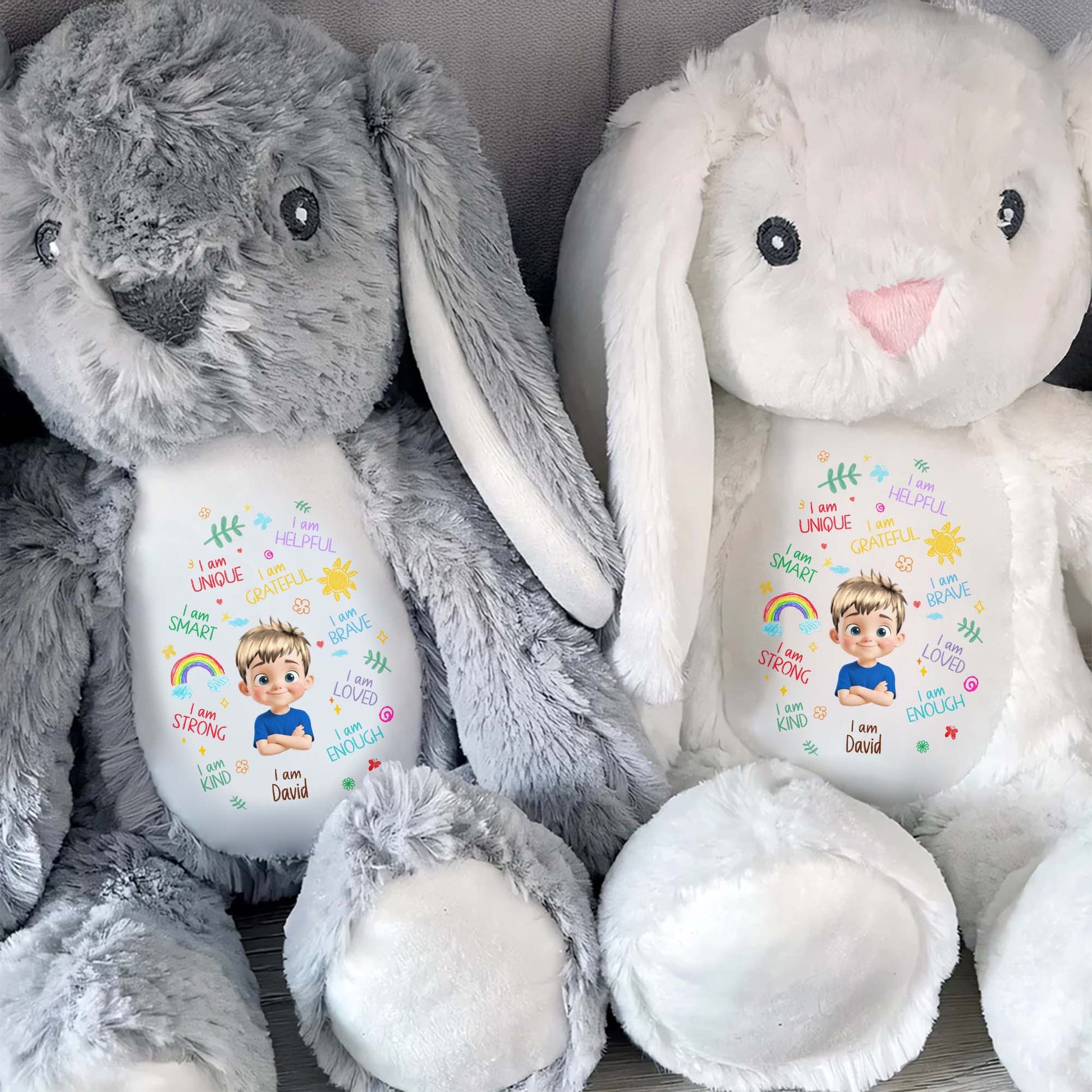 I Am Unique, I Am Helpful, I Am Grateful, Positive Affirmations On Bunny