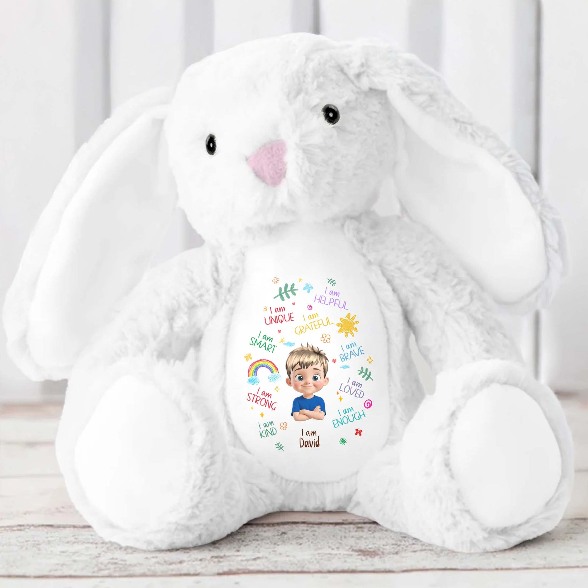 I Am Unique, I Am Helpful, I Am Grateful, Positive Affirmations On Bunny