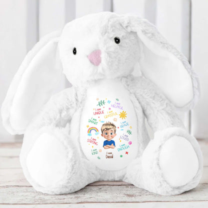I Am Unique, I Am Helpful, I Am Grateful, Positive Affirmations On Bunny