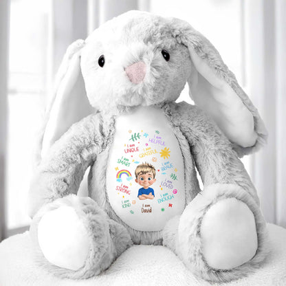 I Am Unique, I Am Helpful, I Am Grateful, Positive Affirmations On Bunny