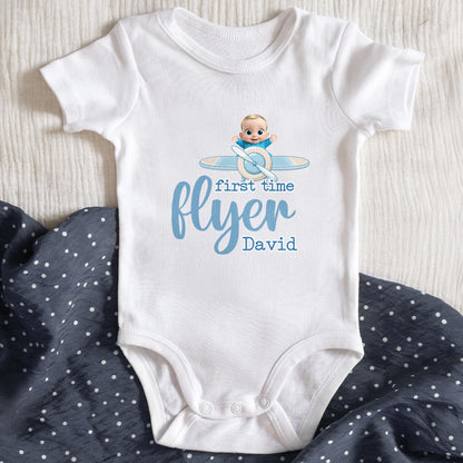 First Time Flyer, Baby And Airplane