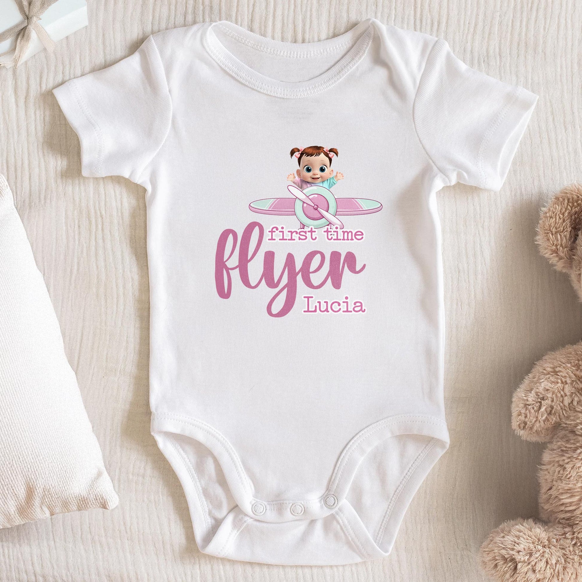 First Time Flyer, Baby And Airplane